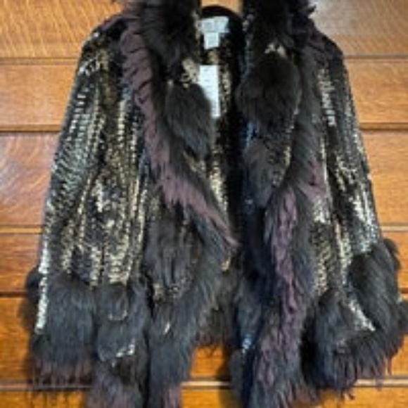 Alberto Makali Real Rabbit and Fox Fur Coat - Picture 2 of 11